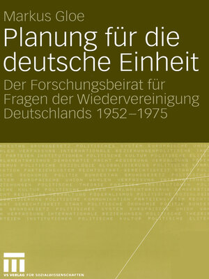 cover image of Planung für die deutsche Einheit